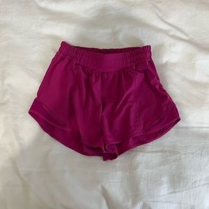 ripened raspberry hotty hot lululemon size 4 shorts